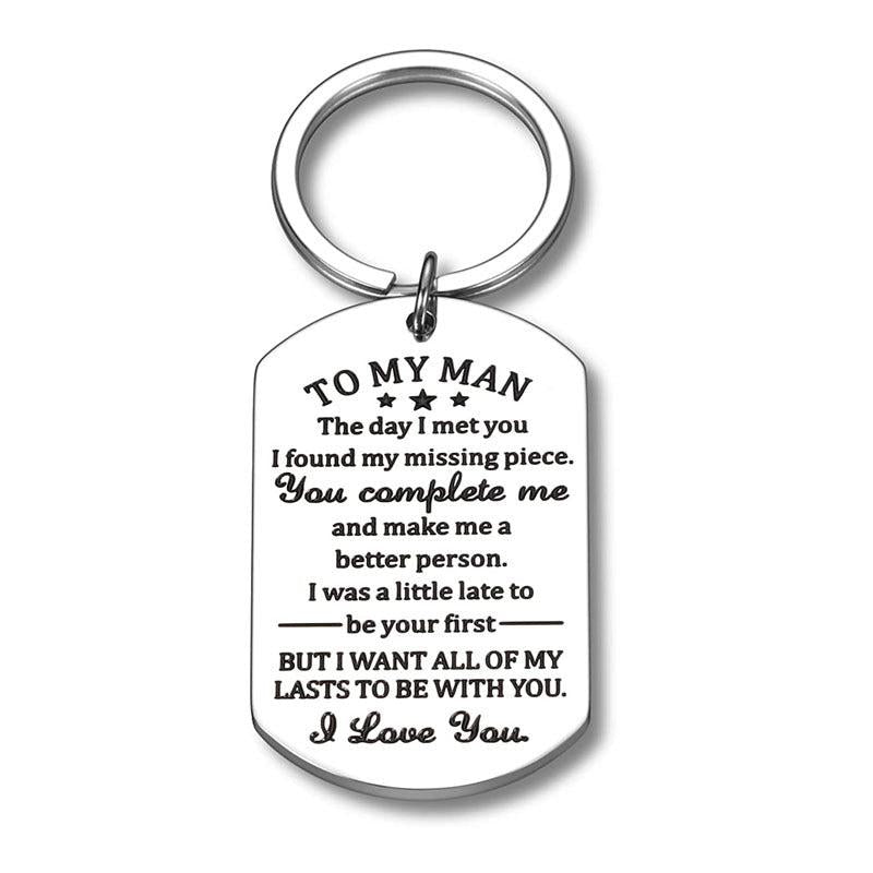 To My Man Keychain I Love You Gift Valentines For Men