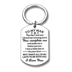 To My Man Keychain I Love You Gift Valentines For Men