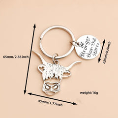 Men's Cow Head Keychain Alloy Material