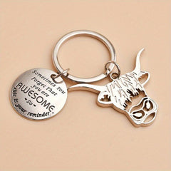 Men's Cow Head Keychain Alloy Material