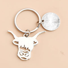 Men's Cow Head Keychain Alloy Material