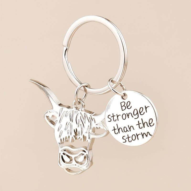 Men's Cow Head Keychain Alloy Material