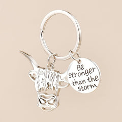 Men's Cow Head Keychain Alloy Material