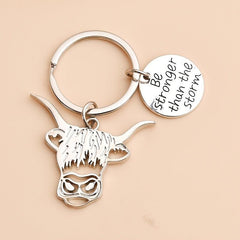 Men's Cow Head Keychain Alloy Material