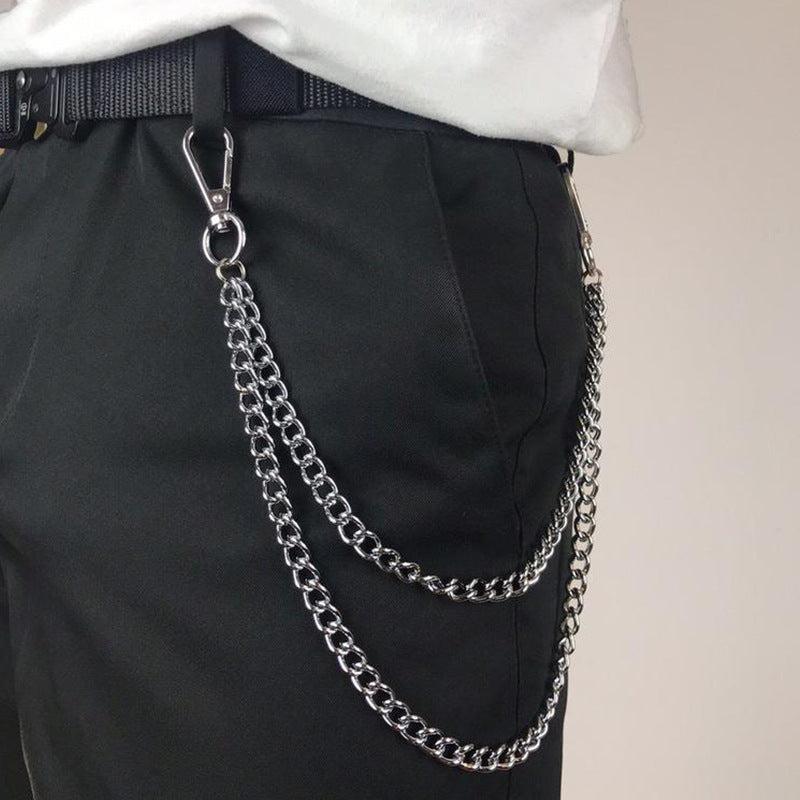 Metal Punk Rock Layered Chain Keychains For Men Women