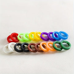 10pcs Silicone Elastic Key Caps Set Easy Identifying Door Keyrings