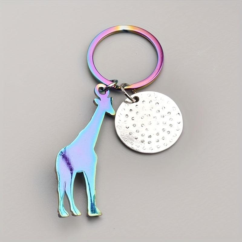 Giraffe Tag You Are My Sunshine Keychain