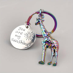 Giraffe Tag You Are My Sunshine Keychain
