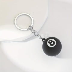 Silicone Billiards Ball 8 Key Chain