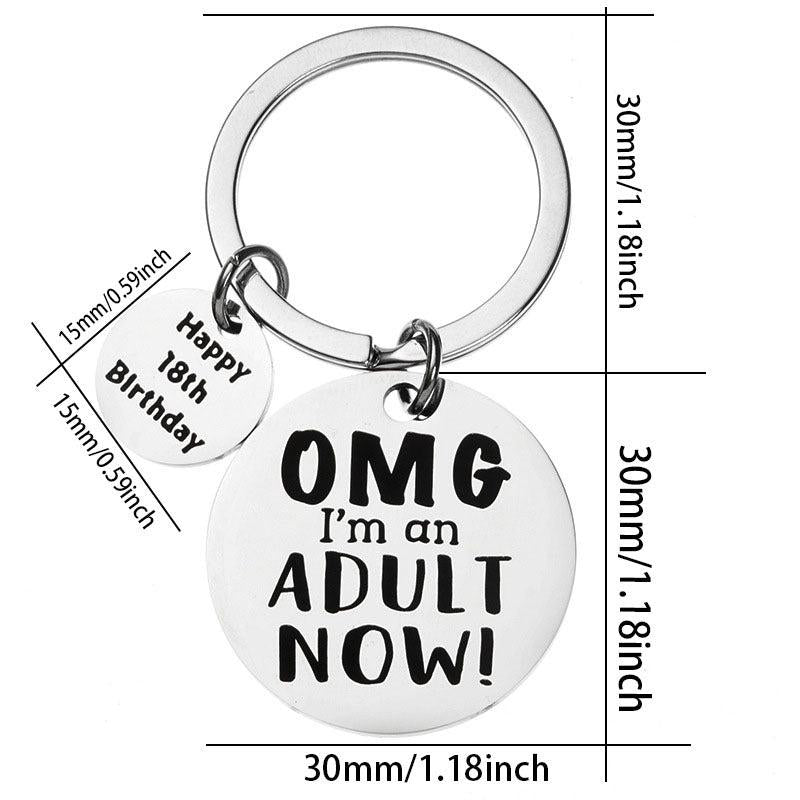 DIY Jewelry Accessories 18th Birthday Gift Adult Stainless Steel Keychain