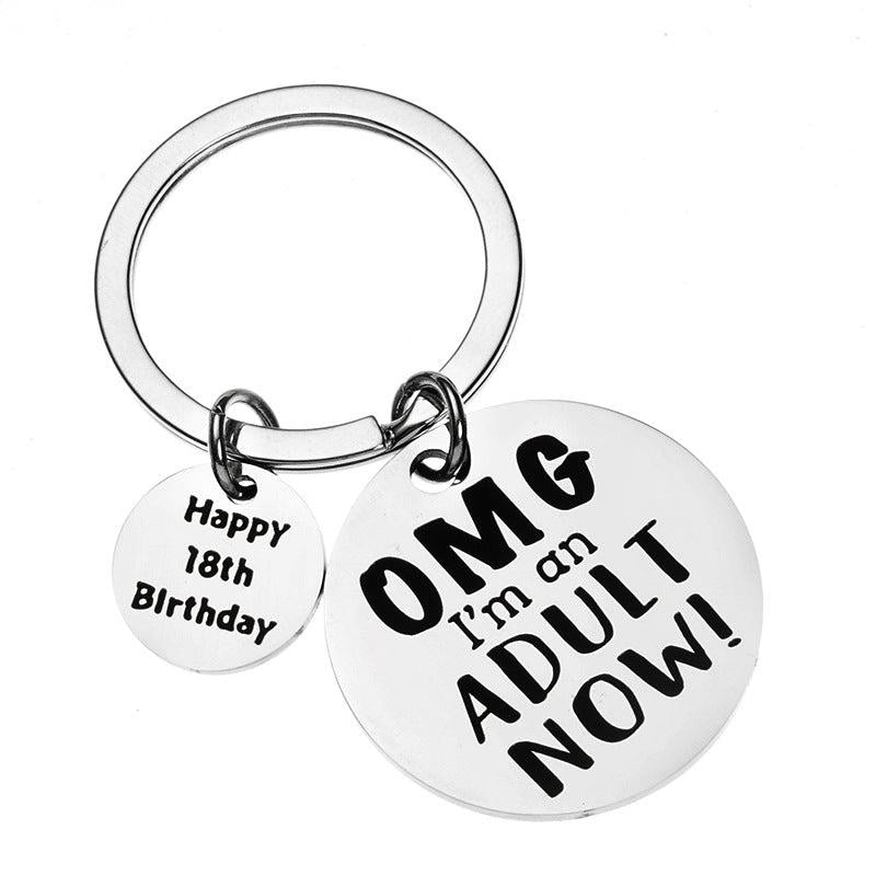 DIY Jewelry Accessories 18th Birthday Gift Adult Stainless Steel Keychain