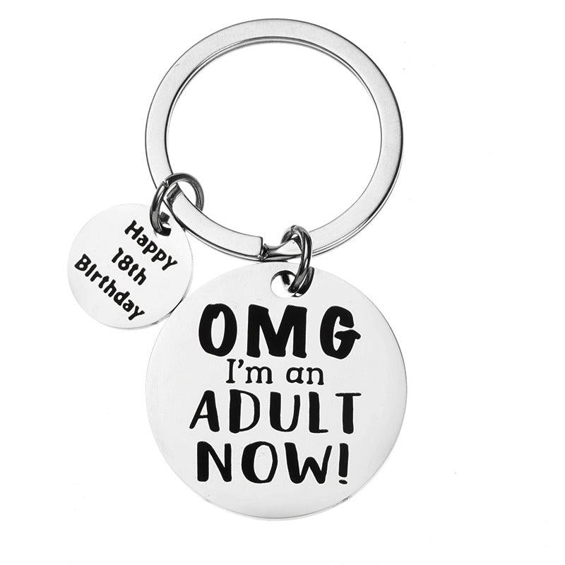 DIY Jewelry Accessories 18th Birthday Gift Adult Stainless Steel Keychain