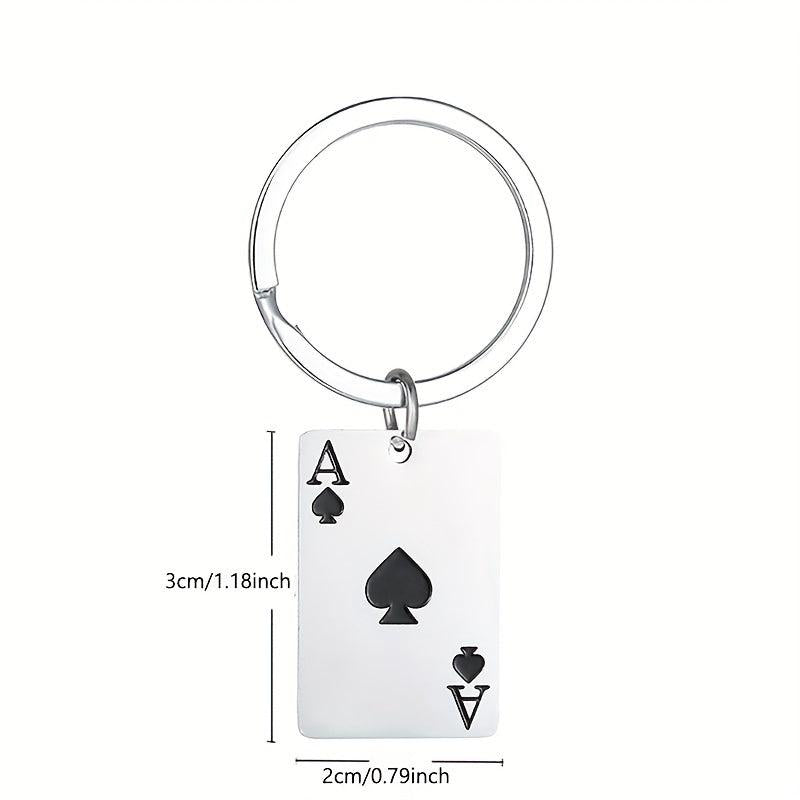 Poker Card Spades A Hearts A Keychain Men's Bag Ornament Gift