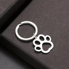 Cartoon Dog Paw Silver Keychain for Car Keys Pendant