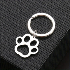 Cartoon Dog Paw Silver Keychain for Car Keys Pendant
