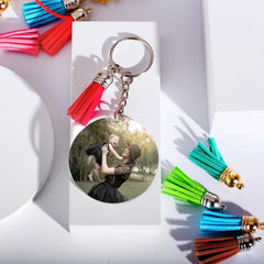 120pcs Acrylic Keychain Blank With Key Rings Tassels Key Chain For Craft
