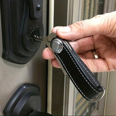 Stylish & Practical Pocket Key Organizer with Secure Locking Mechanism - Brown