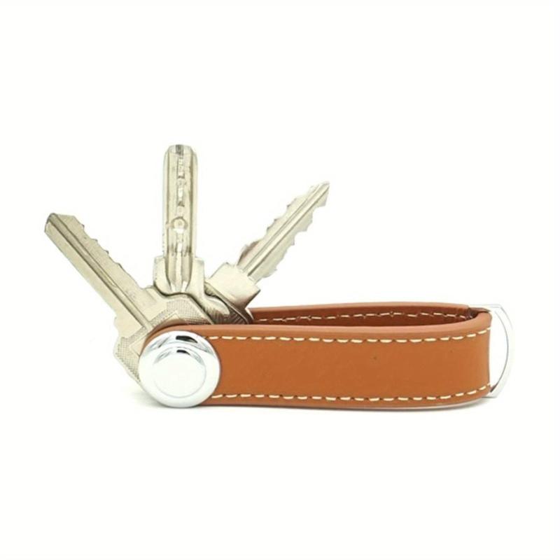 Stylish & Practical Pocket Key Organizer with Secure Locking Mechanism - Brown