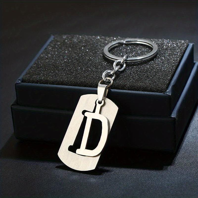 Stainless Steel Letter Charm Key Chain Couples Gift Jewelry Car Key Ring
