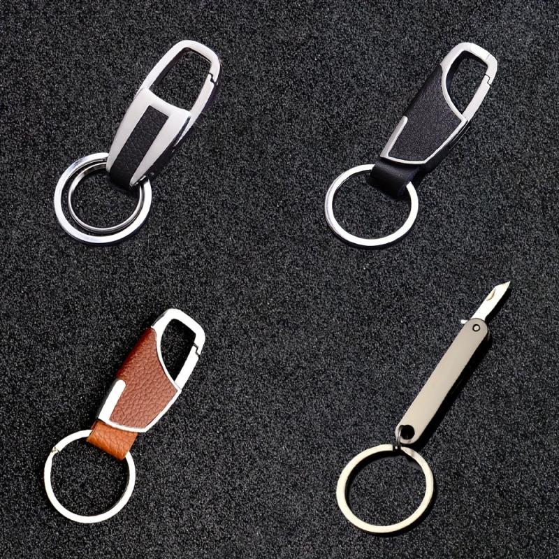 Creative Leather Keychain Men's Gift Metal Car Key