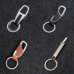 Creative Leather Keychain Men's Gift Metal Car Key