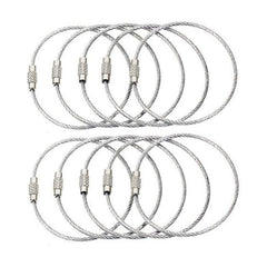 Stainless Steel Wire Keychain Ring Key Keyring Circle Rope Cable Loop