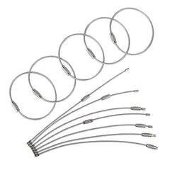 Stainless Steel Wire Keychain Ring Key Keyring Circle Rope Cable Loop