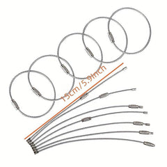 Stainless Steel Wire Keychain Ring Key Keyring Circle Rope Cable Loop