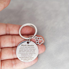 Work Bestie Keychain Colleague Leaving Gift Coworker Going Away