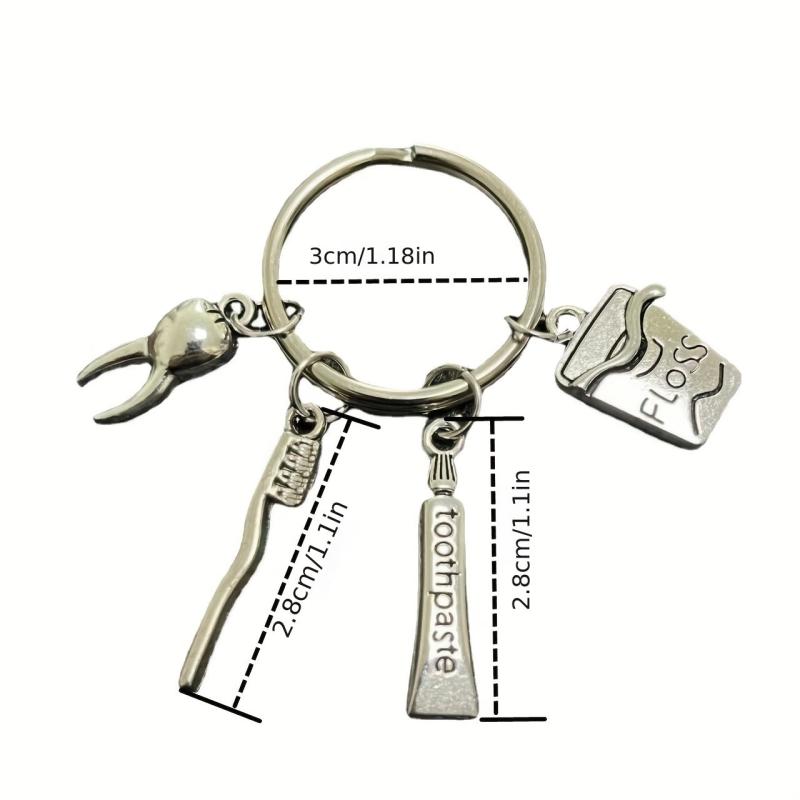 Dental Care Kit: Toothpaste, Toothbrush, Floss, Keyring
