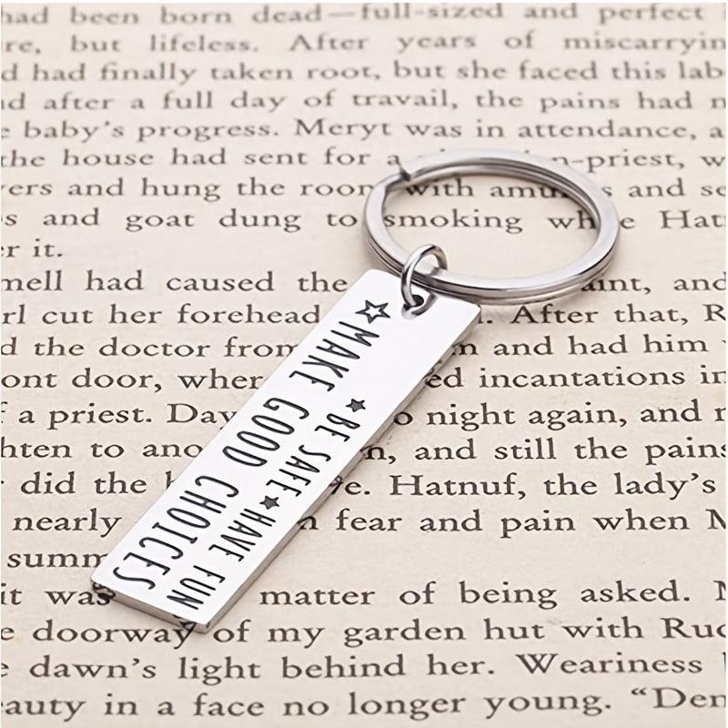 Driver Keychain for Son Be Safe Have Fun Make Good Choices Graduation Gift