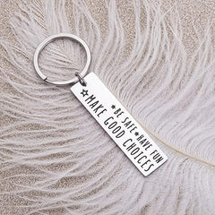 Driver Keychain for Son Be Safe Have Fun Make Good Choices Graduation Gift