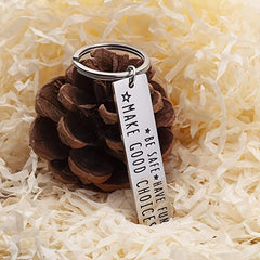 Driver Keychain for Son Be Safe Have Fun Make Good Choices Graduation Gift