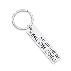 Driver Keychain for Son Be Safe Have Fun Make Good Choices Graduation Gift