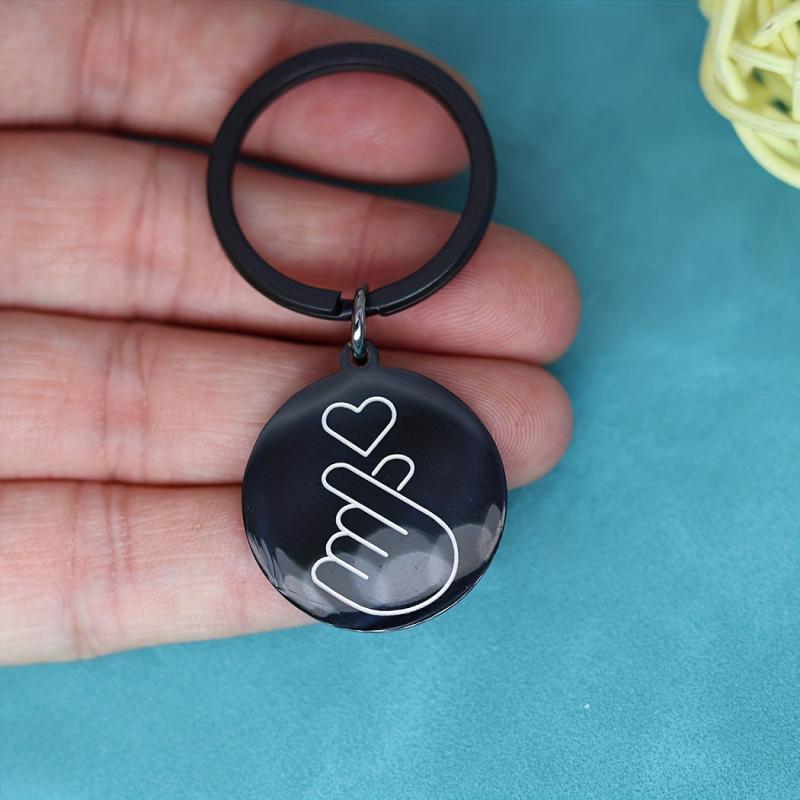 Finger Heart Pendant Keychain Stainless Steel Key Chain KPOP Jewelry Gift