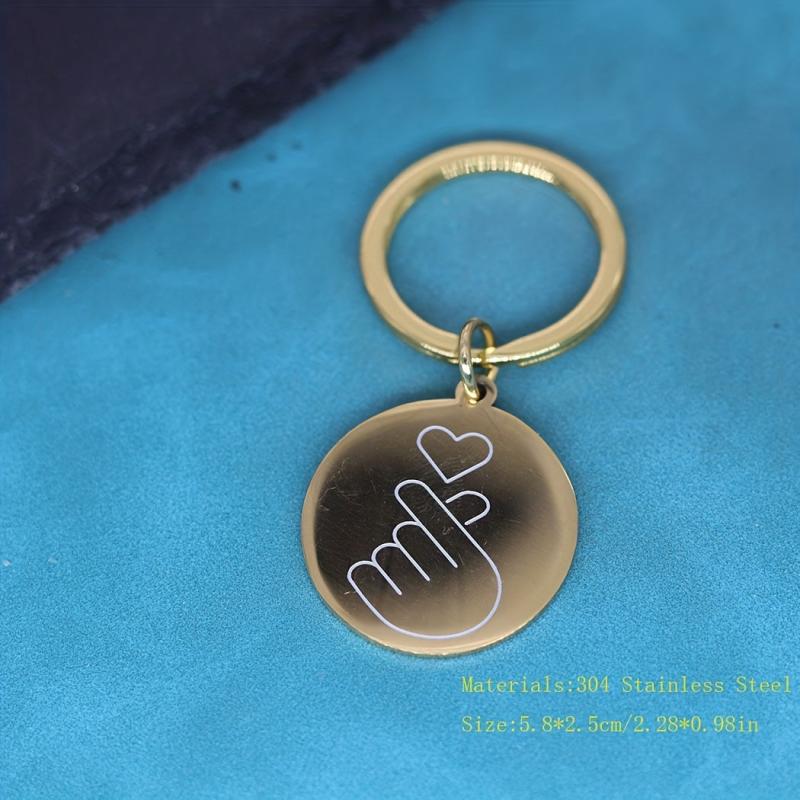 Finger Heart Pendant Keychain Stainless Steel Key Chain KPOP Jewelry Gift