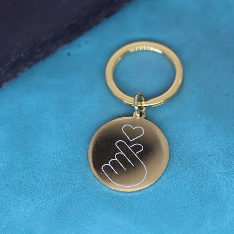 Finger Heart Pendant Keychain Stainless Steel Key Chain KPOP Jewelry Gift