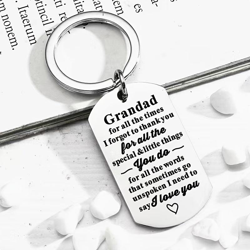 Grandpa Stainless Steel Keychain Thanksgiving Gift