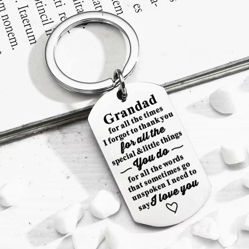 Grandpa Stainless Steel Keychain Thanksgiving Gift