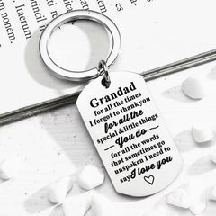 Grandpa Stainless Steel Keychain Thanksgiving Gift
