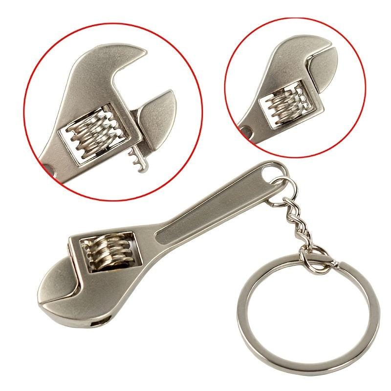 Mini Wrench Keychain Car Metal Adjustable Spanner Repair Tools