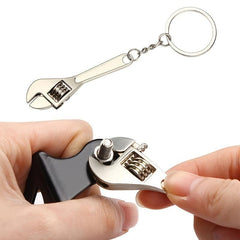 Mini Wrench Keychain Car Metal Adjustable Spanner Repair Tools