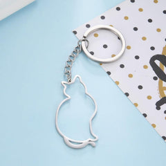 Cat Animal Keychain Stainless Steel Love Gift Men's Jewelry