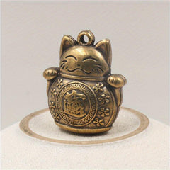 Brass Lucky Cat Keychain Pendant Zodiac Ornament Accessories