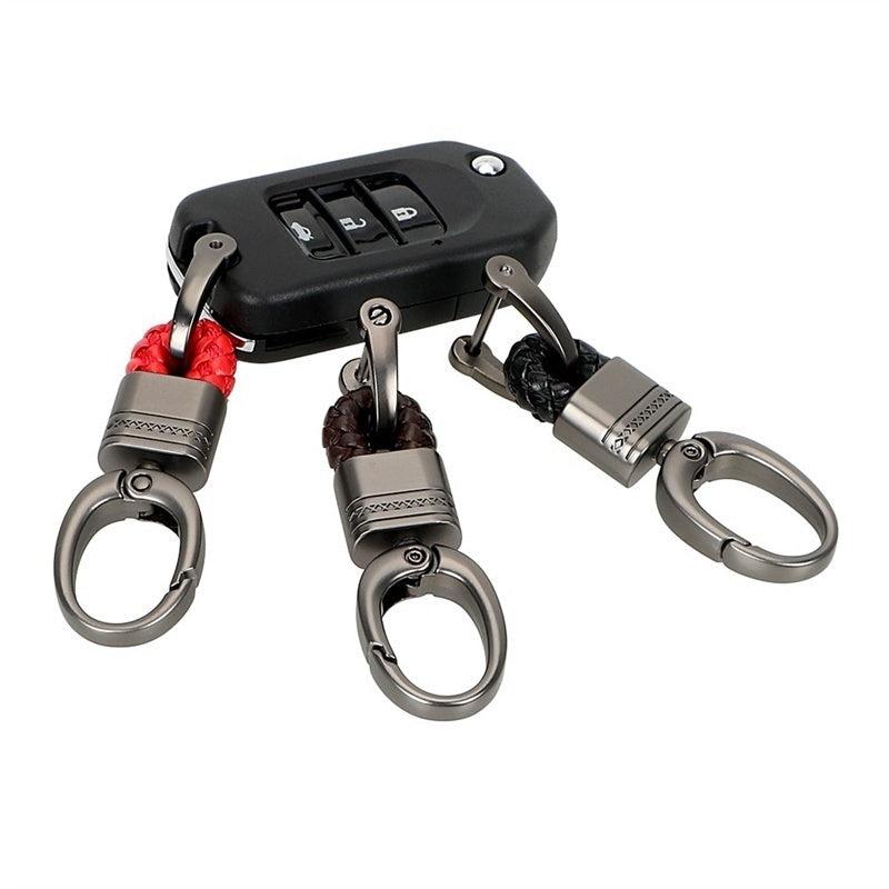 Hand Woven Horseshoe Buckle Keychain Car Keyring Gift Auto Accessories