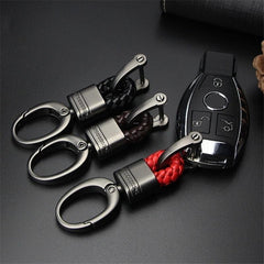 Hand Woven Horseshoe Buckle Keychain Car Keyring Gift Auto Accessories