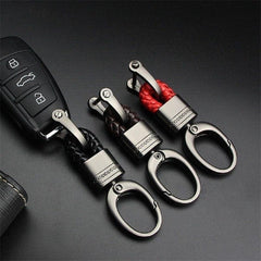 Hand Woven Horseshoe Buckle Keychain Car Keyring Gift Auto Accessories