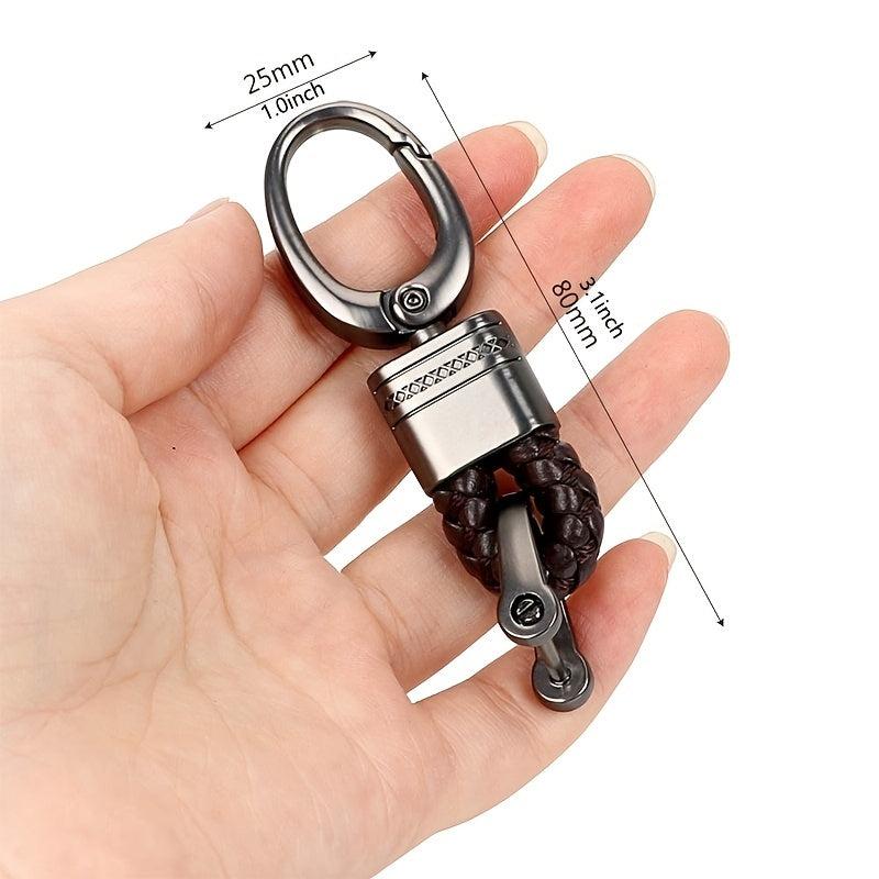 Hand Woven Horseshoe Buckle Keychain Car Keyring Gift Auto Accessories