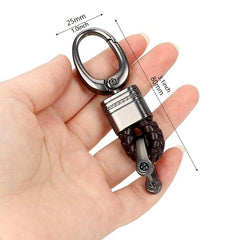 Hand Woven Horseshoe Buckle Keychain Car Keyring Gift Auto Accessories
