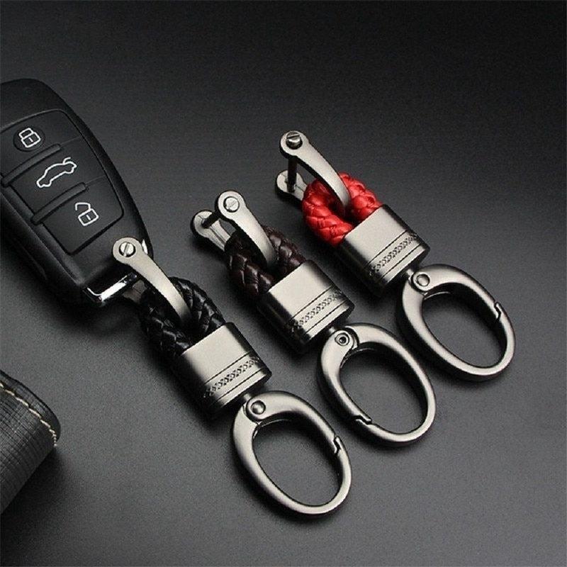Hand Woven Horseshoe Buckle Keychain Car Keyring Gift Auto Accessories